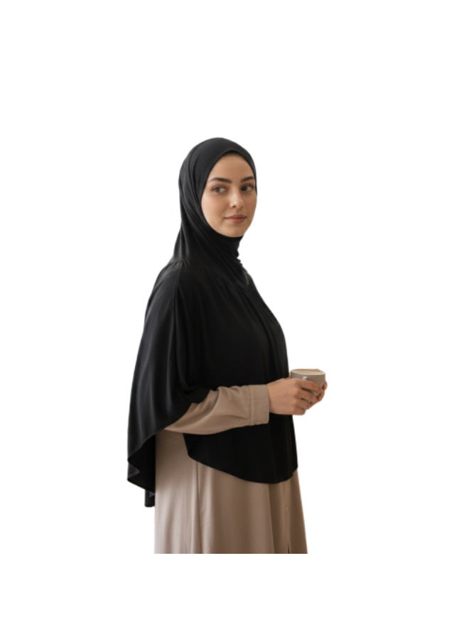 خمار قماش باتر للنساء - وشاح مكشكش بدون دبابيس مع حواف مزخرفة - حجاب ناعم وخفيف الوزن، مقاس واحد يناسب الجميع - مناسب للارتداء اليومي - Image 1